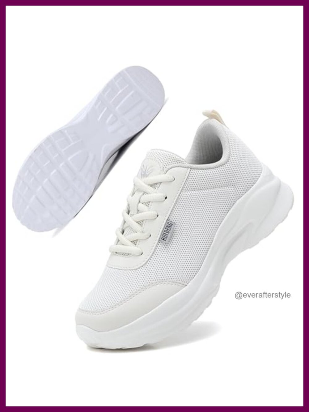 Platform Sneakers Wide Toe Box Breathable Mesh Rocker Bottom Women's Casual